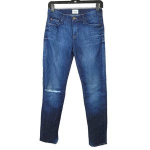 Hudson Nico MId Rise Super Skinny Jeans Womens 26 Distressed Denim Dark Wash